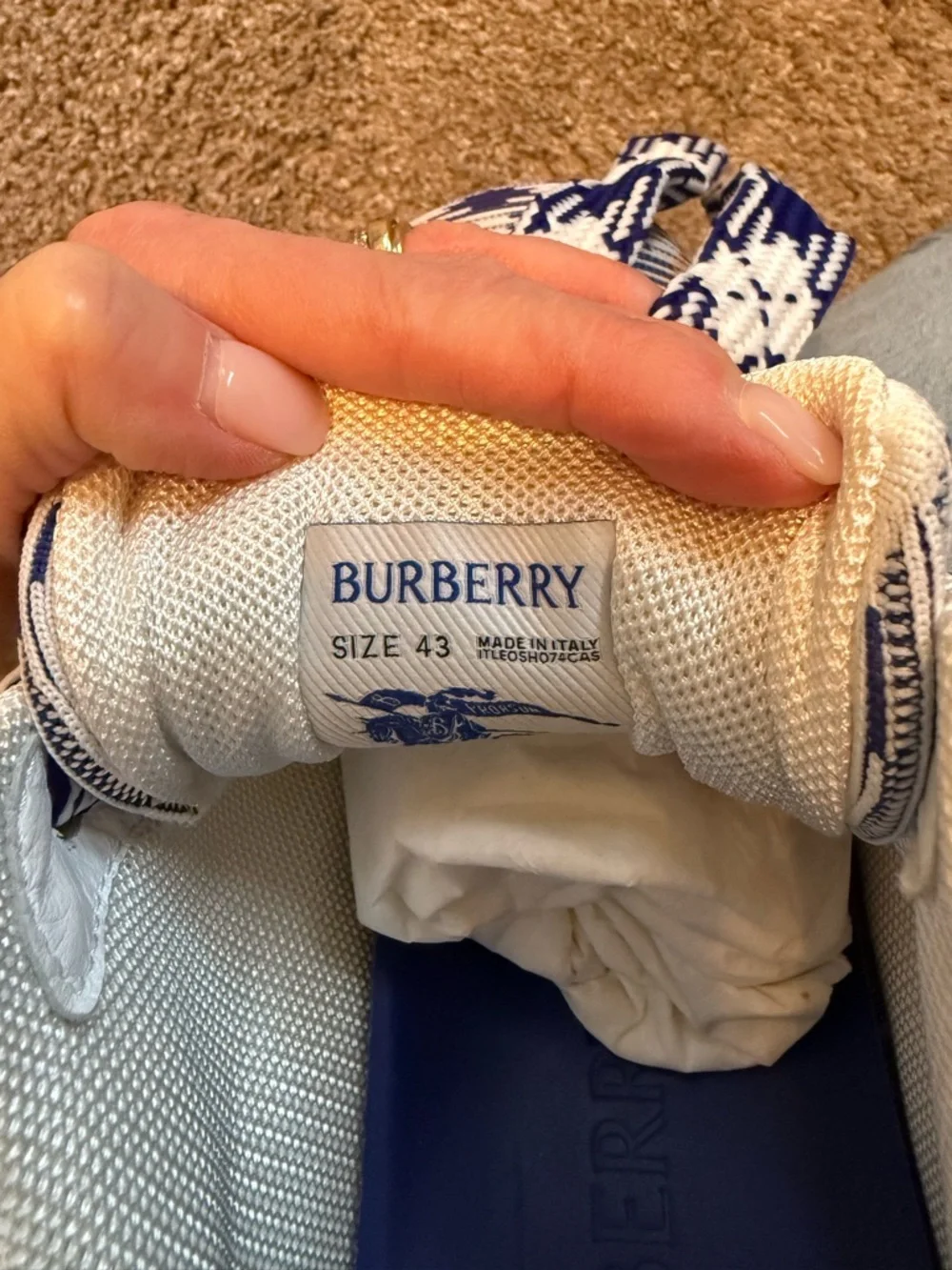 Burberry Blue & White Sneakers - Picture 9 of 14